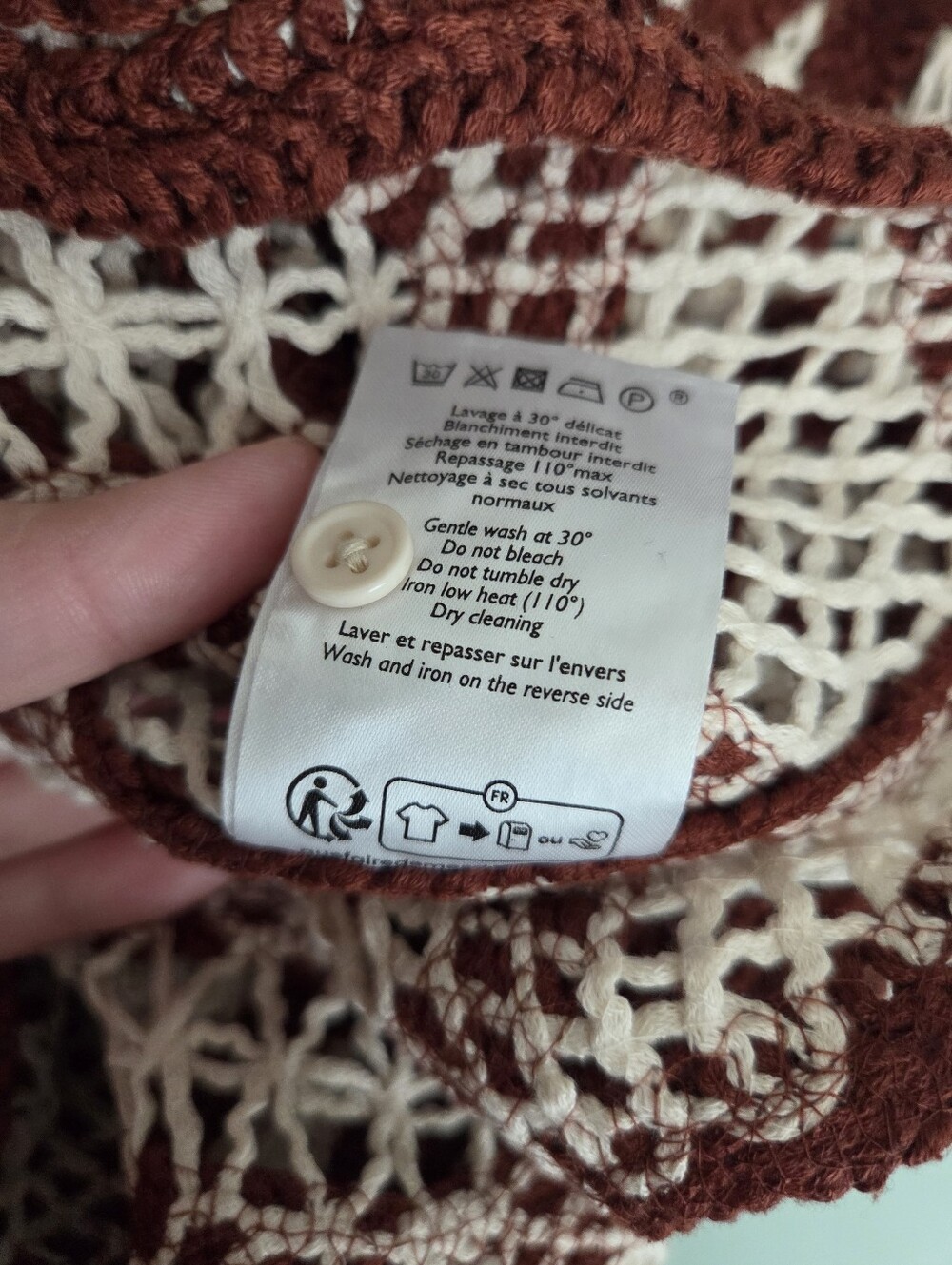 Sezane Olie Blouse in Ecru/Tomette size S - Picture 8 of 8